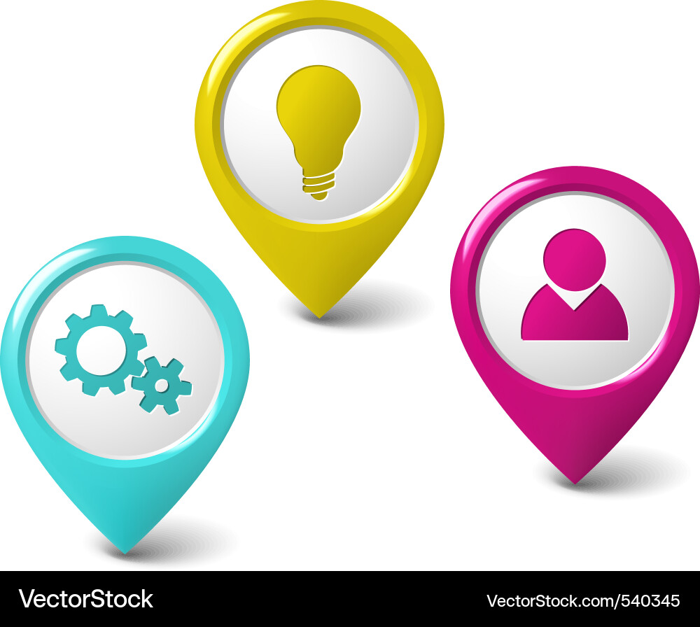 3D Pointer Icons vector image