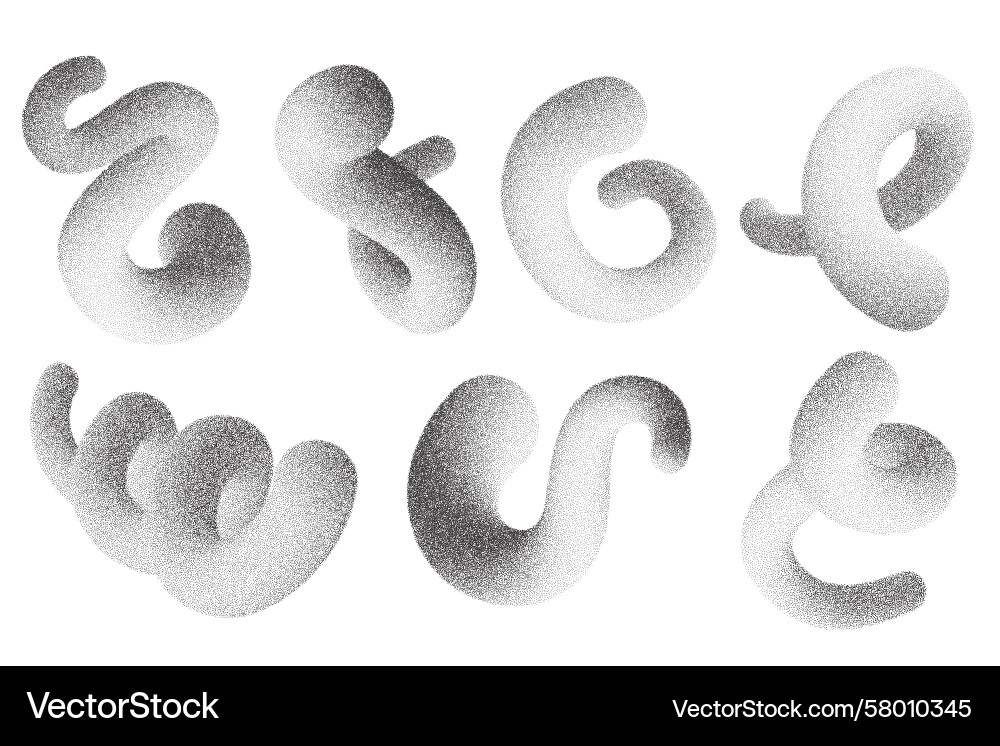 Abstract line shapes on white background 3d wavy Abstract line shapes on white background 3d wavy Vector Image
