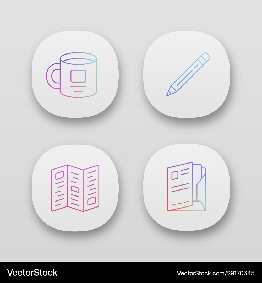 Business work attributes app icons set uiux user Business work attributes app icons set uiux user vector image