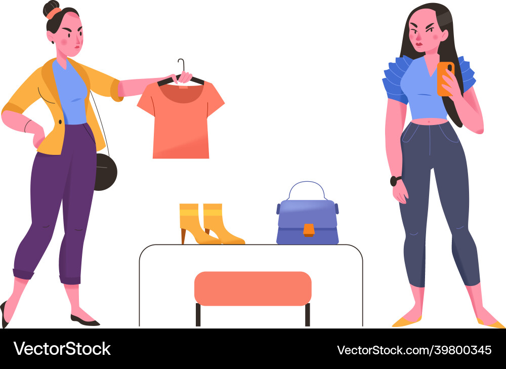 Clothing store flat Royalty Free Vector Image - VectorStock