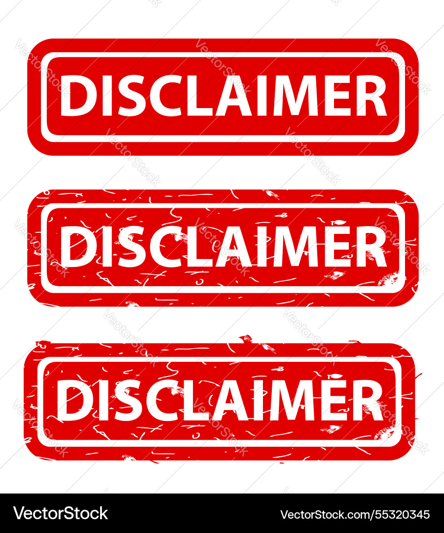Disclaimer rust dirty red simple rectangle rubber vector image