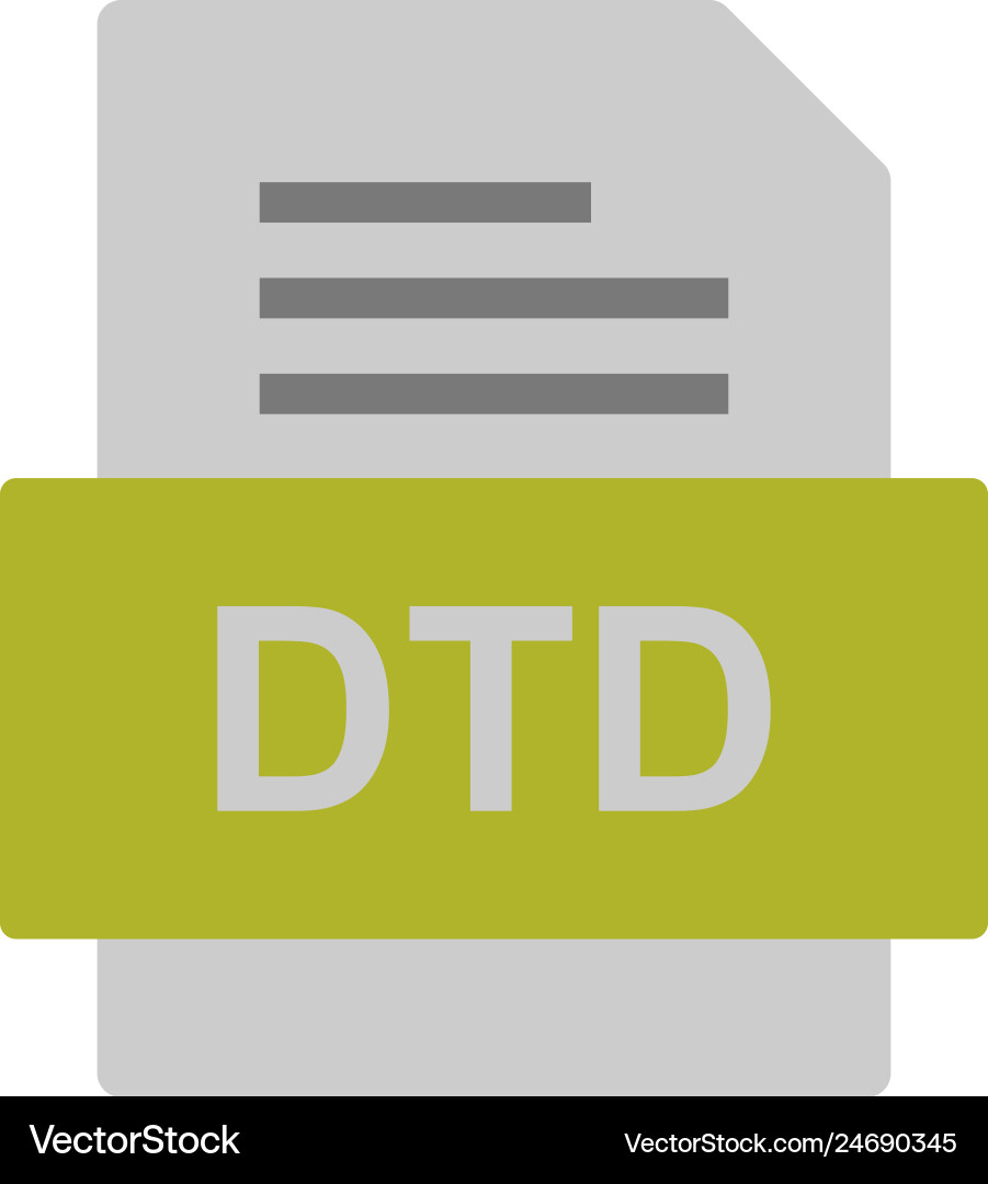 Dtd file document icon Vector Image