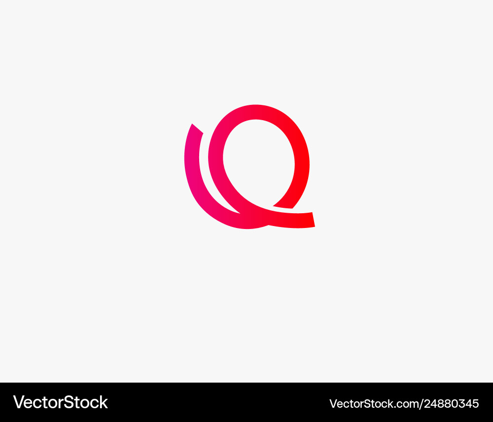 Gradient Linear Q Logo vector image
