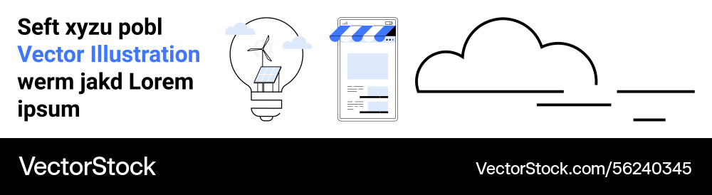 Lightbulb with idea mobile app storefront Lightbulb with idea mobile app storefront Vector Image