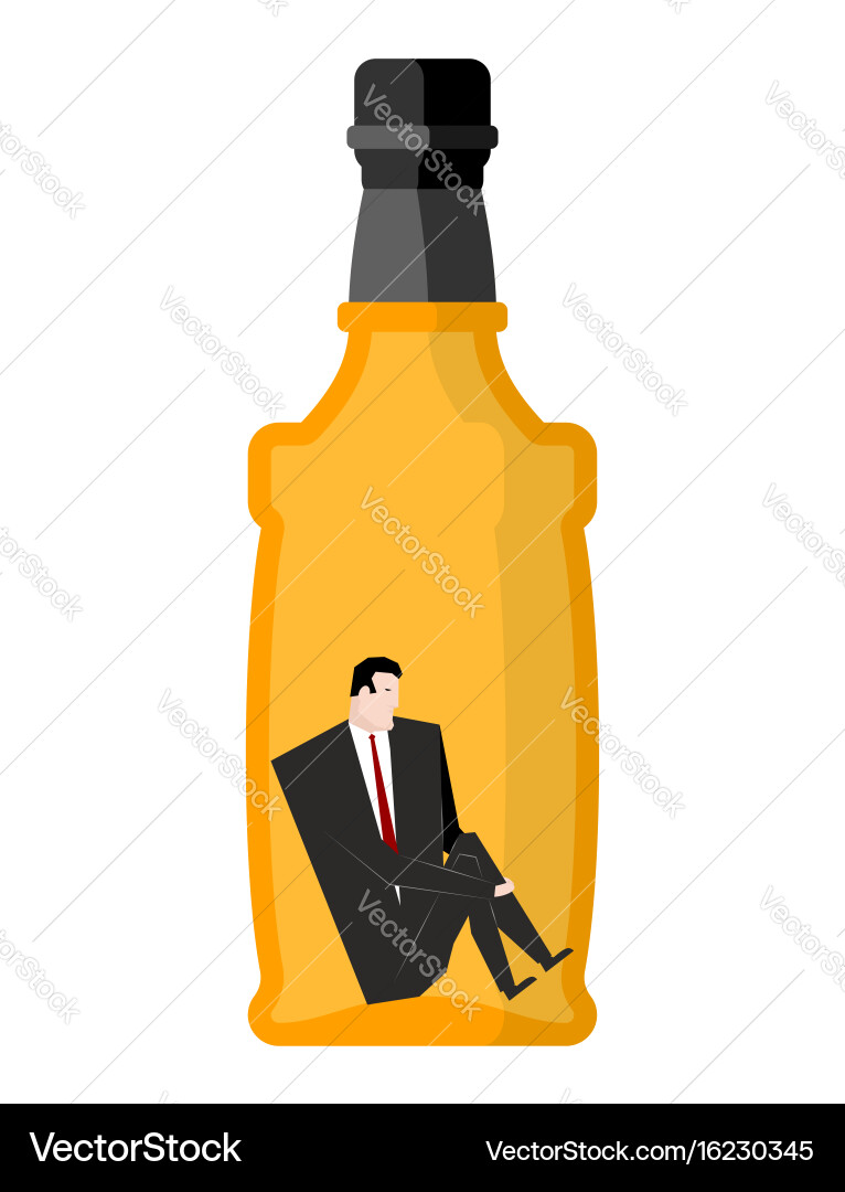 Man Trapped in Bottles vector image