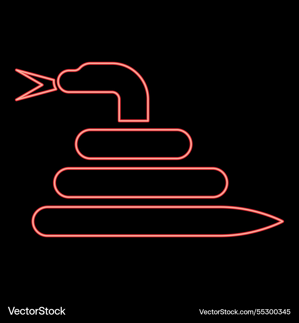 Neon twisted snake red color image flat style vector image