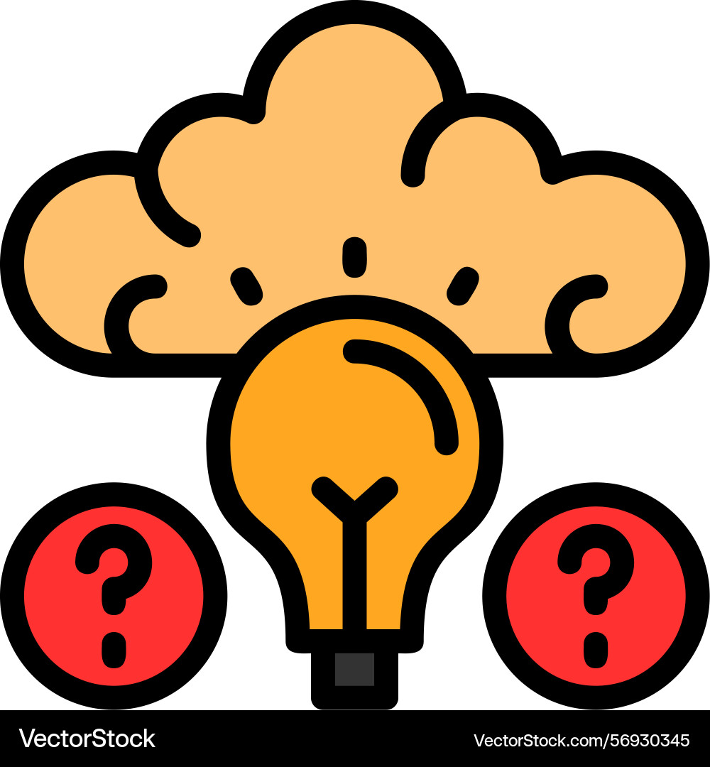 Quiz wiz iq line filled style icon design Vector Image