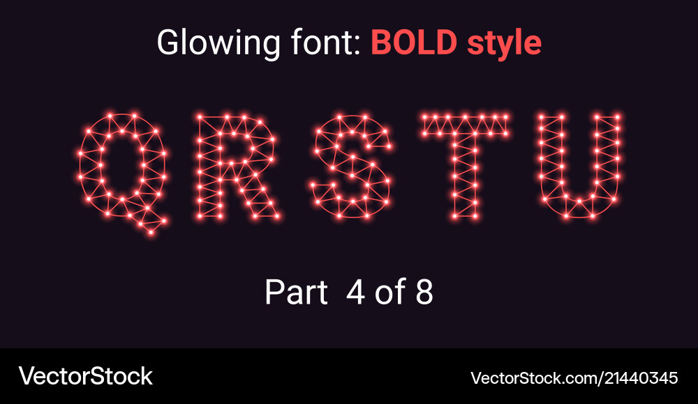 Red glowing font in the outline style Red glowing font in the outline style vector image