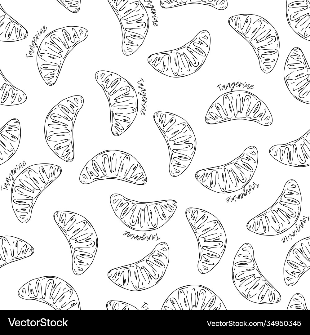 Seamless pattern with a slice tangerine Seamless pattern with a slice tangerine Vector Image