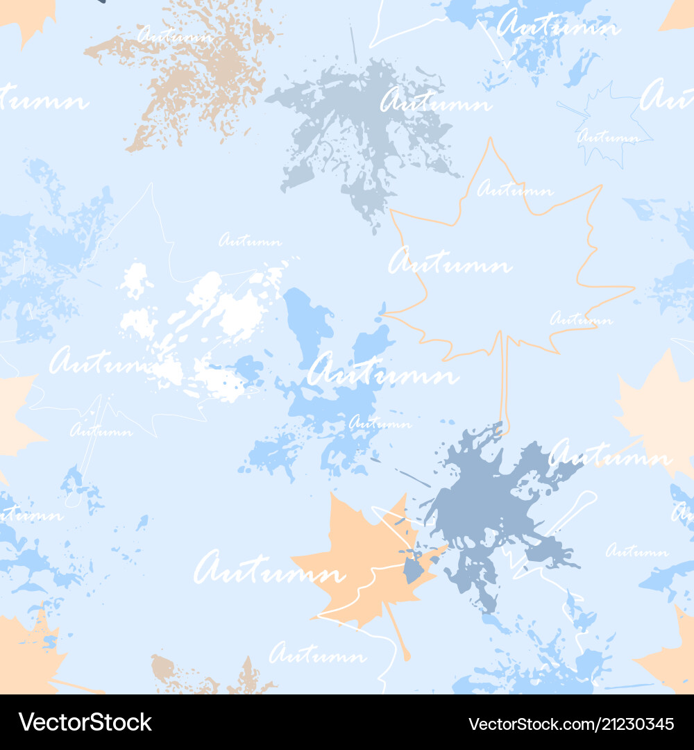 Seamless pattern with maple leaves imprints Seamless pattern with maple leaves imprints Vector Image