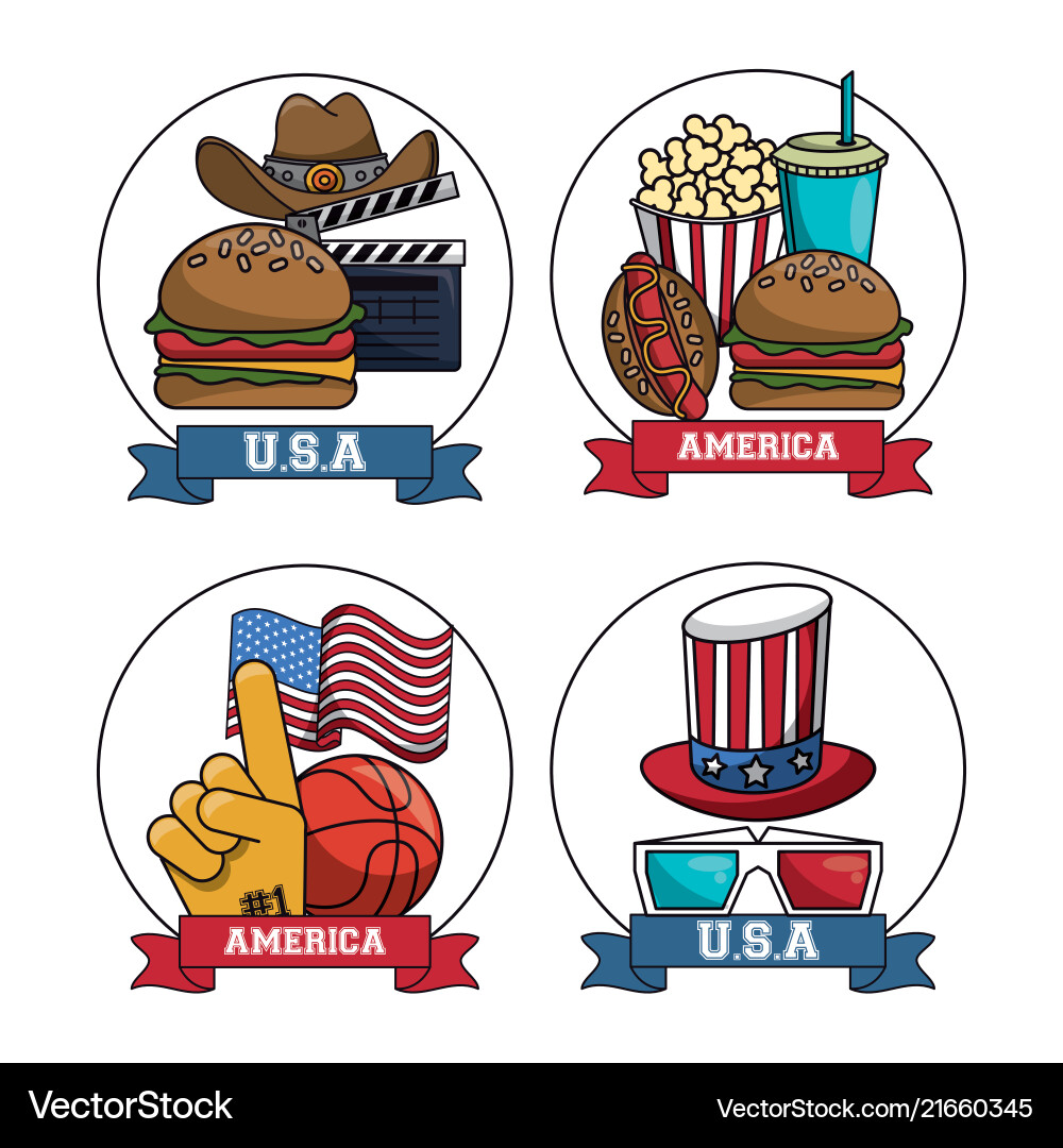 Set amerikanischer Sport und Filme Set amerikanischer Sport und Filme vektorbild