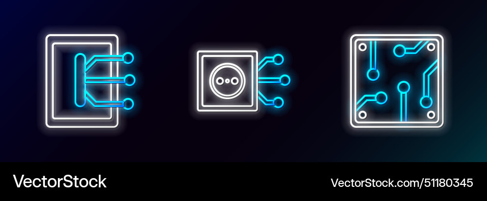 Set line processor tablet and remote control icon Set line processor tablet and remote control icon vector image