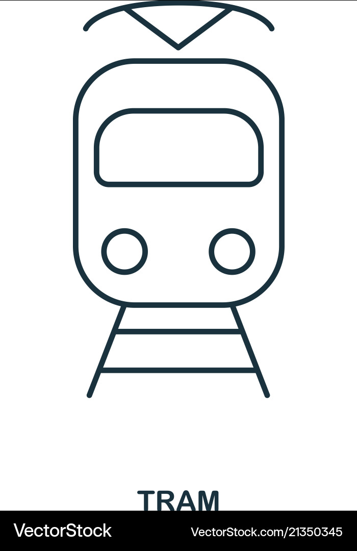 Tram icon outline style design ui Vector Image