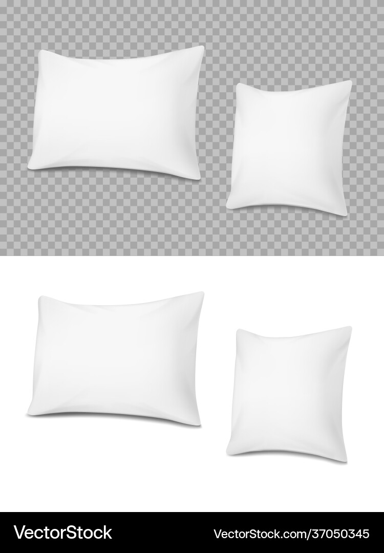 White realistic pillows cushions mockup White realistic pillows cushions mockup vector image