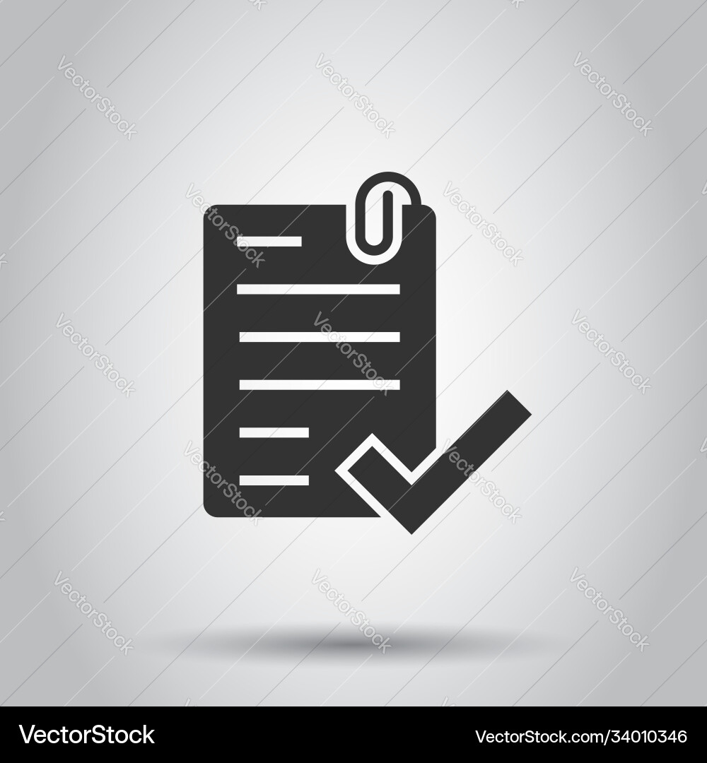 Approved document icon in flat style authorize Approved document icon in flat style authorize Vector Image