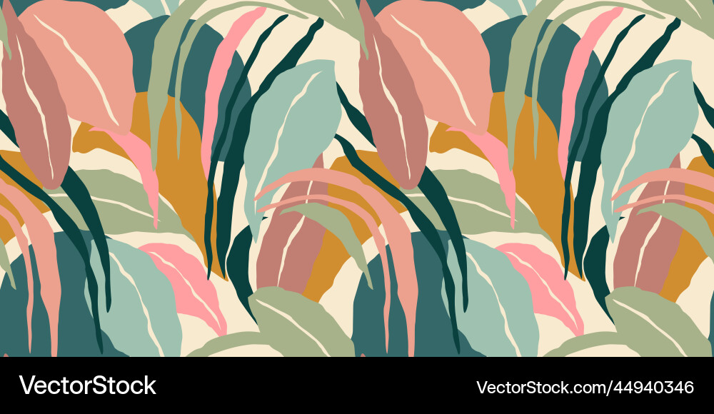Artistic seamless pattern with abstract leaves Artistic seamless pattern with abstract leaves vector image