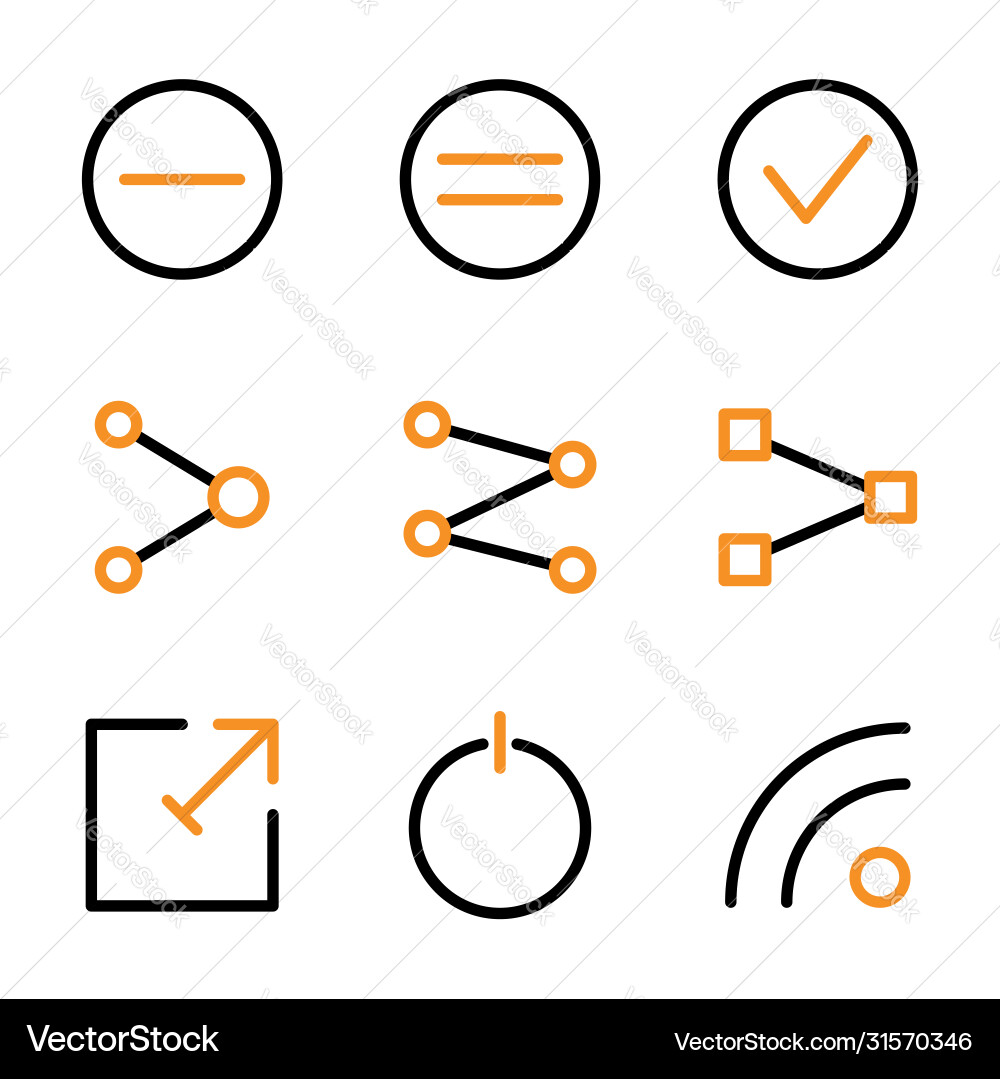 Basic user interface icon set outline include Basic user interface icon set outline include vector image