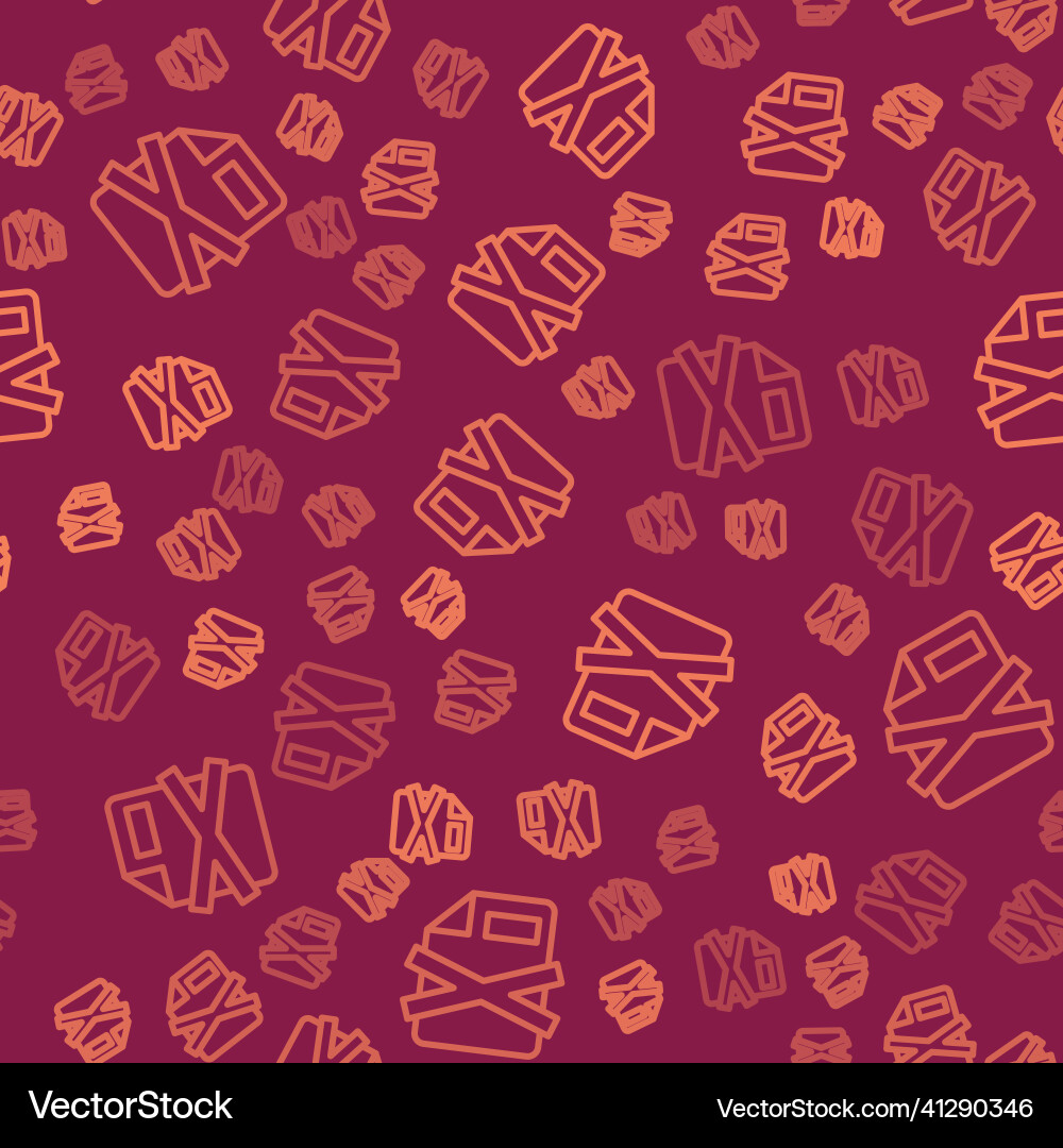 Brown line delete file document icon isolated Vector Image