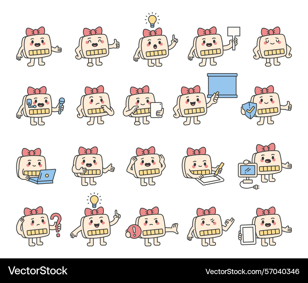 Computer assistant guide character set Vector Image