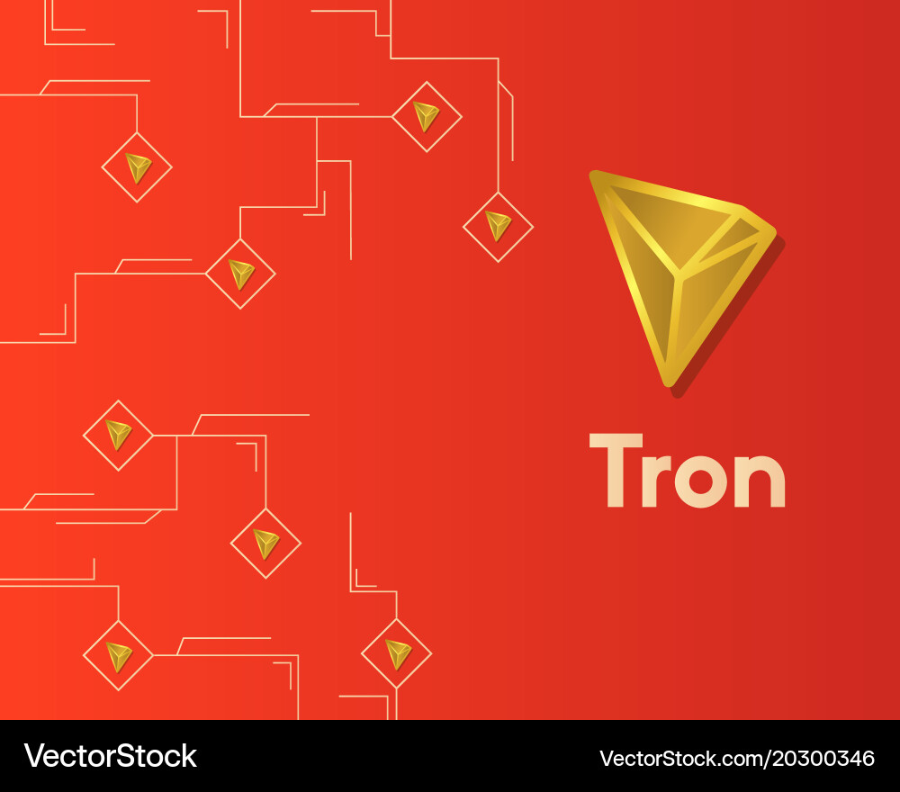 Cryptocurrency tron blockchain circuit technology vector image