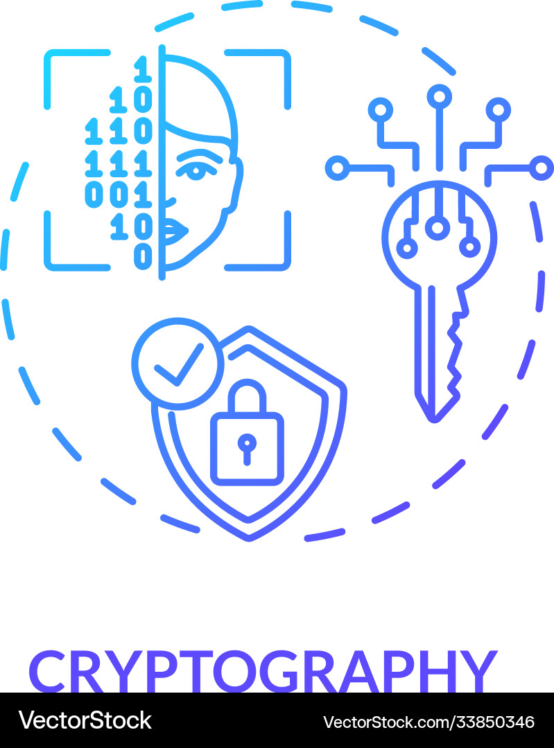 Cryptography concept icon Cryptography concept icon vector image