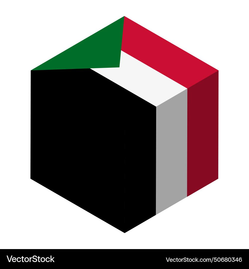 Cube flag of sudan vector image