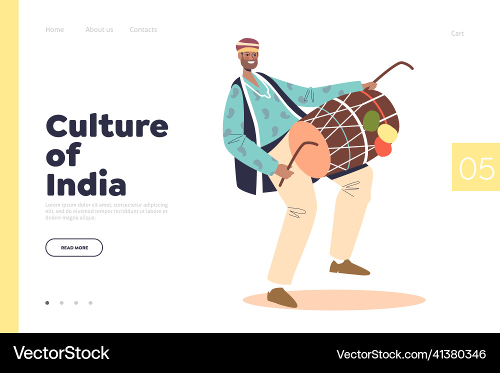 Culture of india concept landing page vector image