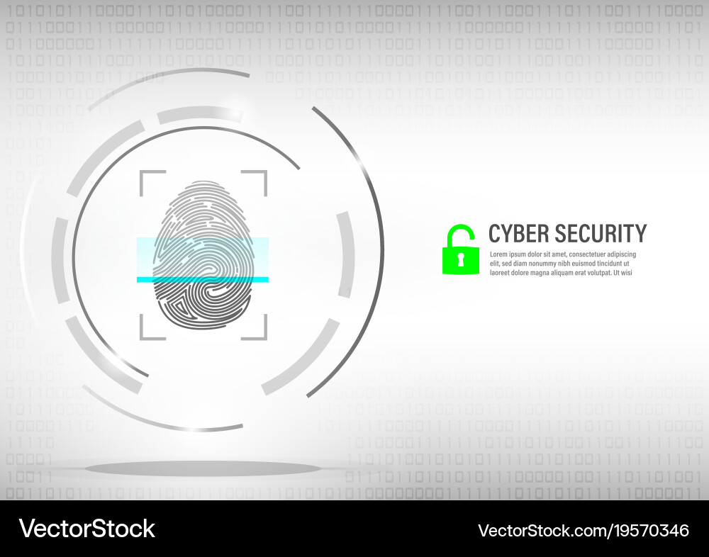Digital Fingerprint Scan Security Vector Image