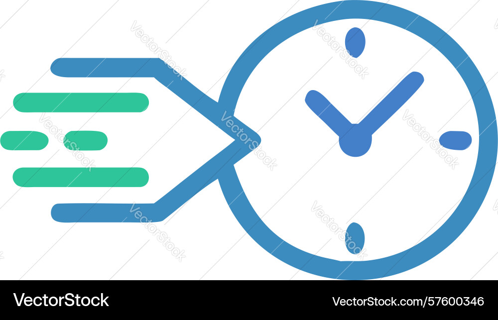 Efficient time flow icon design generative ai vector image