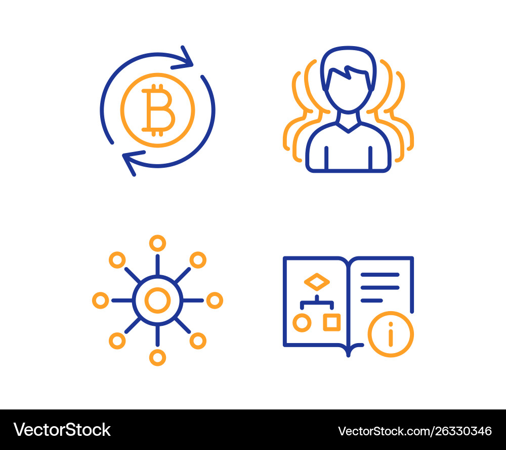 Group refresh bitcoin and multichannel icons set Group refresh bitcoin and multichannel icons set vector image