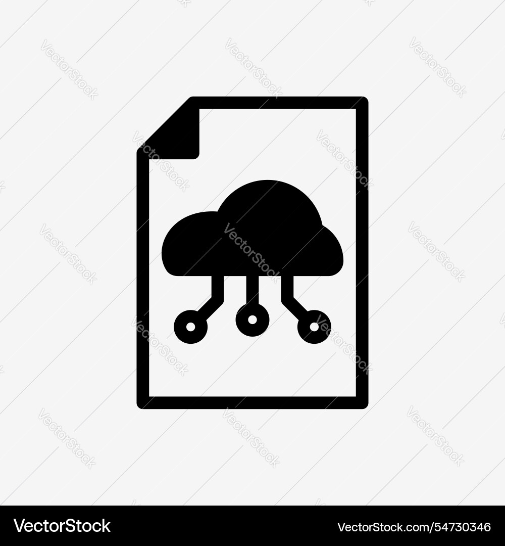Icon paper file document with cloud system Icon paper file document with cloud system vector image