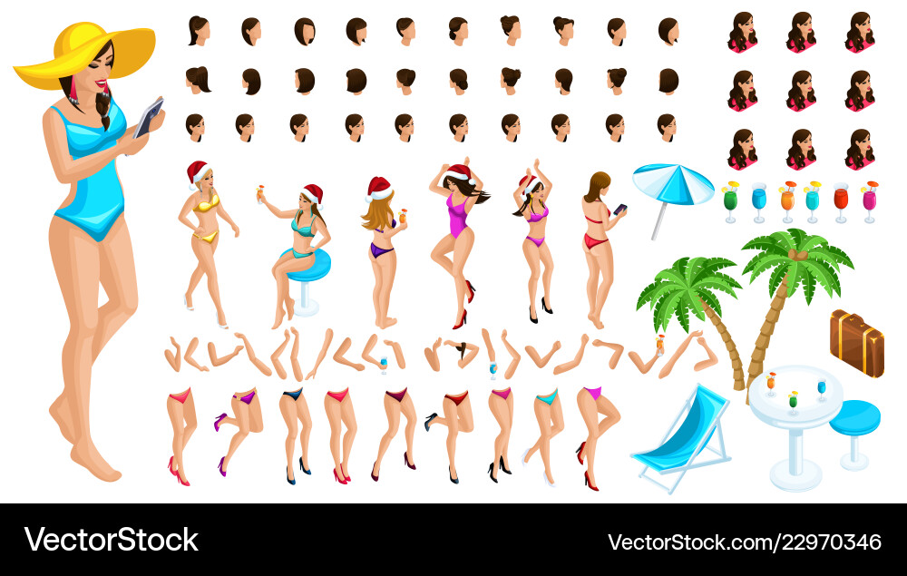 Isometry constructor dancing character emotions Isometry constructor dancing character emotions vector image
