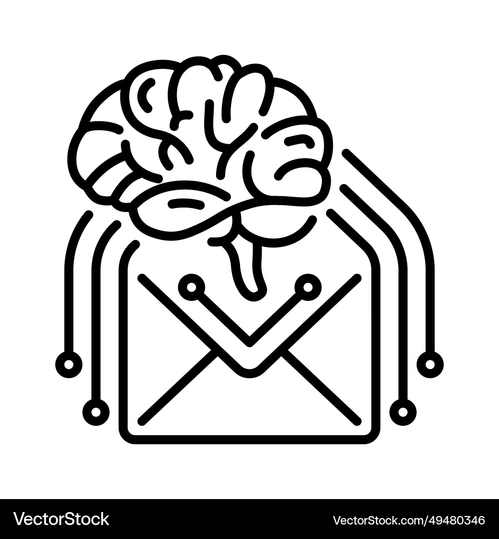 Line style icon for read email containing Line style icon for read email containing vector image