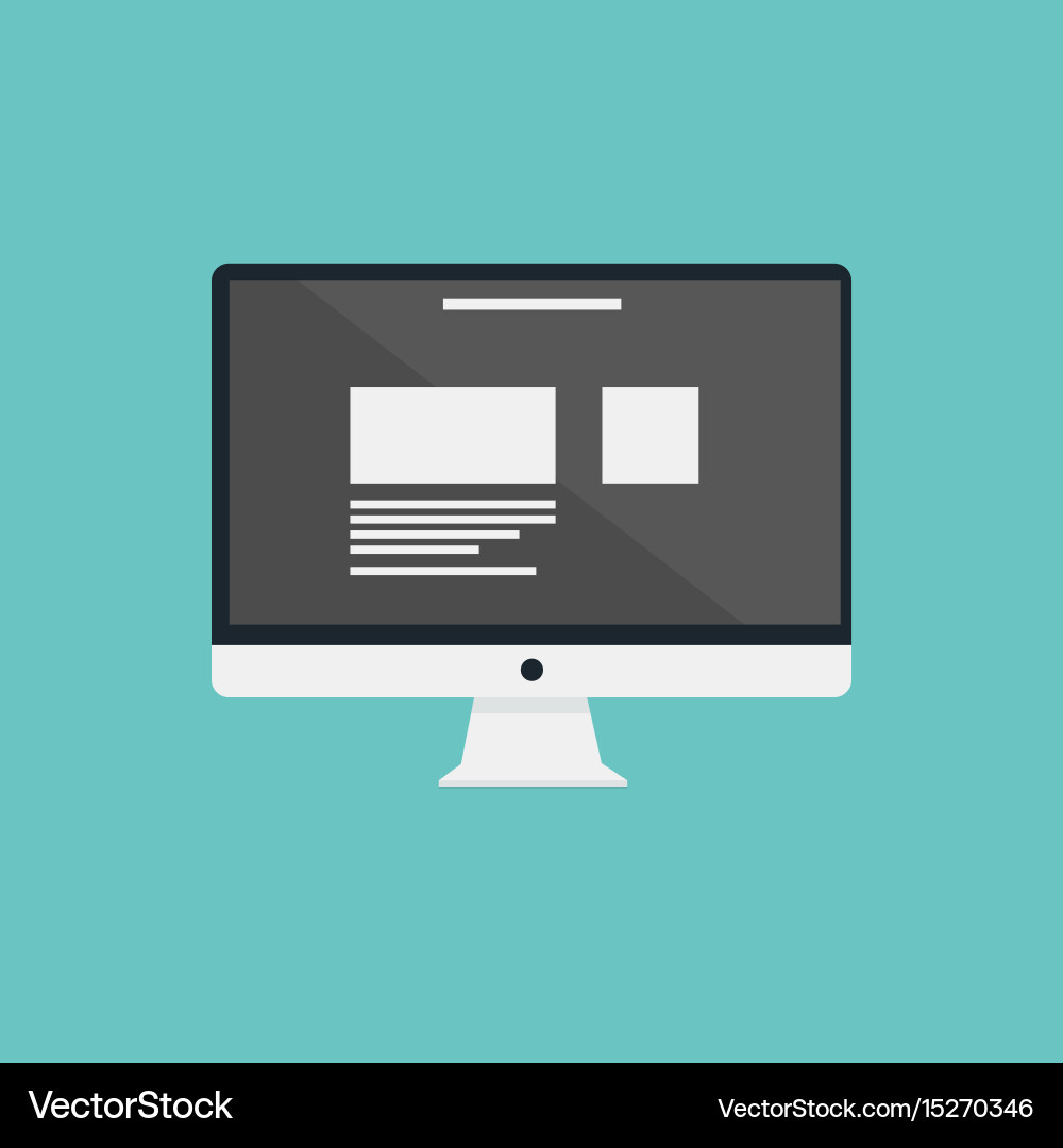 Modern Computer Display with Graph Icon vector image