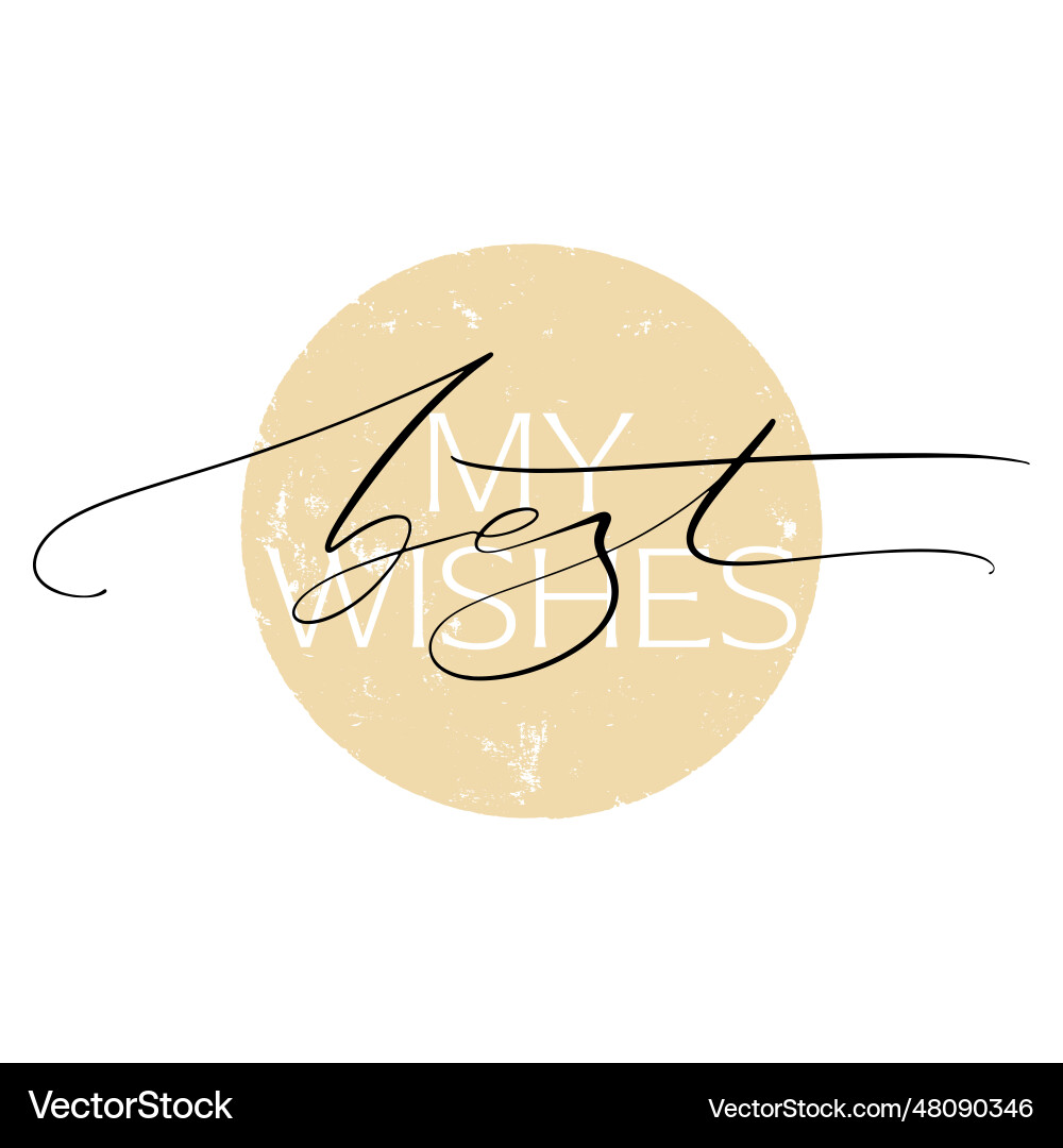 My best wishes lettering handwritten modern My best wishes lettering handwritten modern vector image