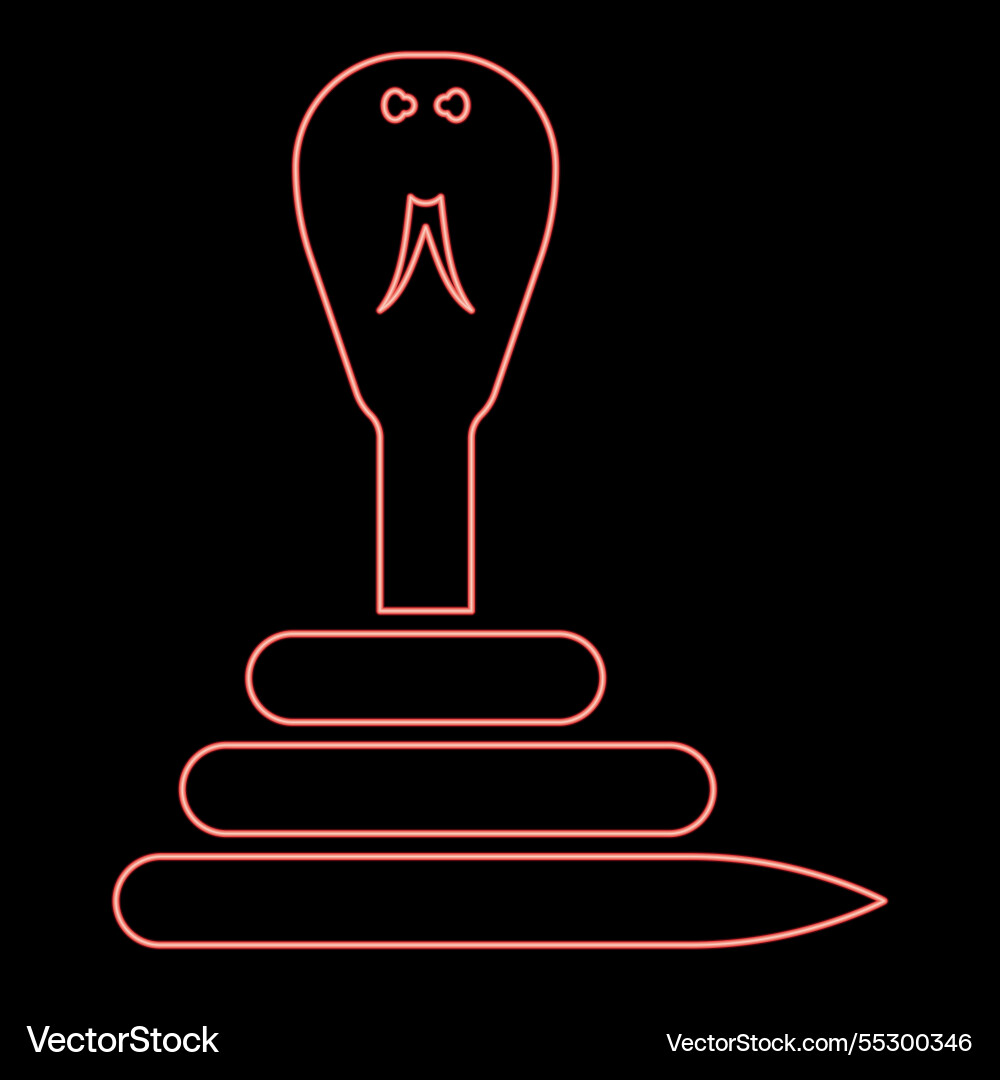 Neon cobra twisted red color image flat style vector image