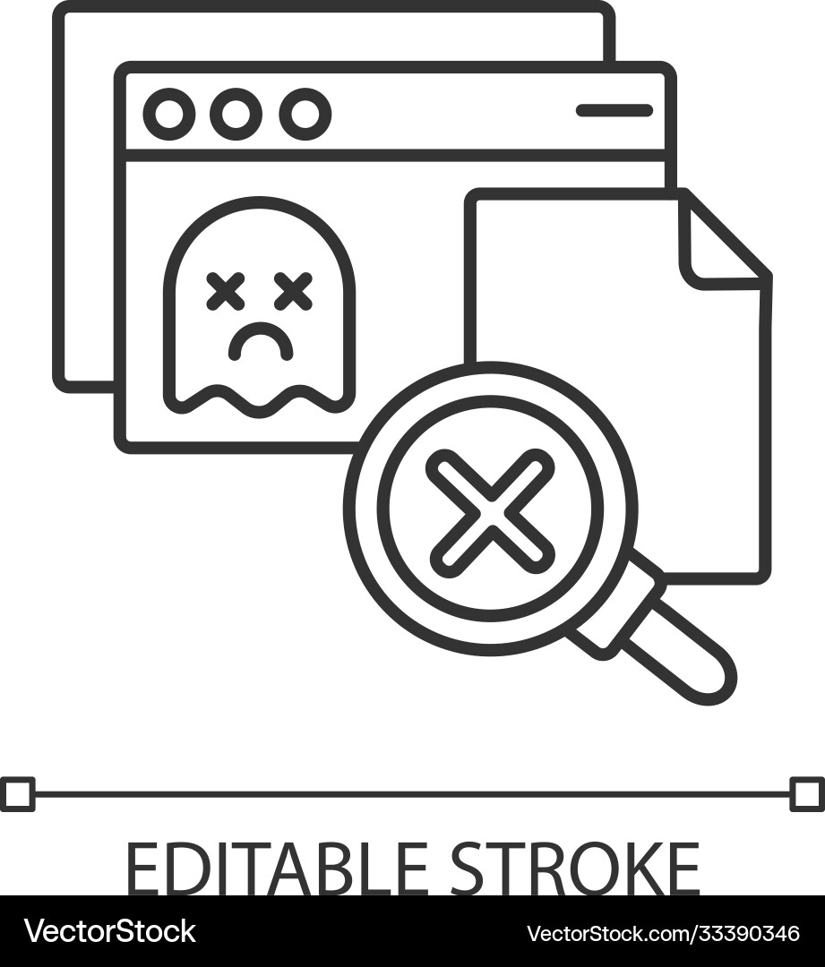 Page not found linear icon Page not found linear icon vector image