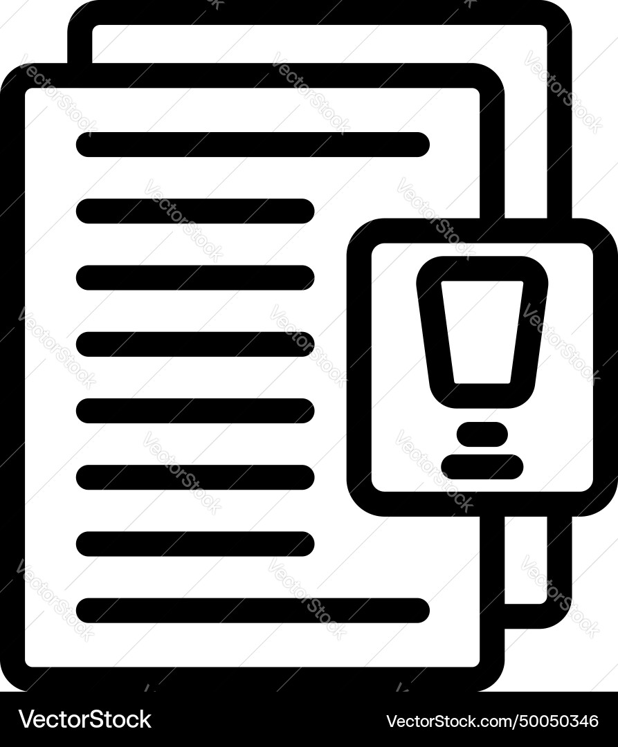 Paper fail data icon outline erase system Paper fail data icon outline erase system vector image