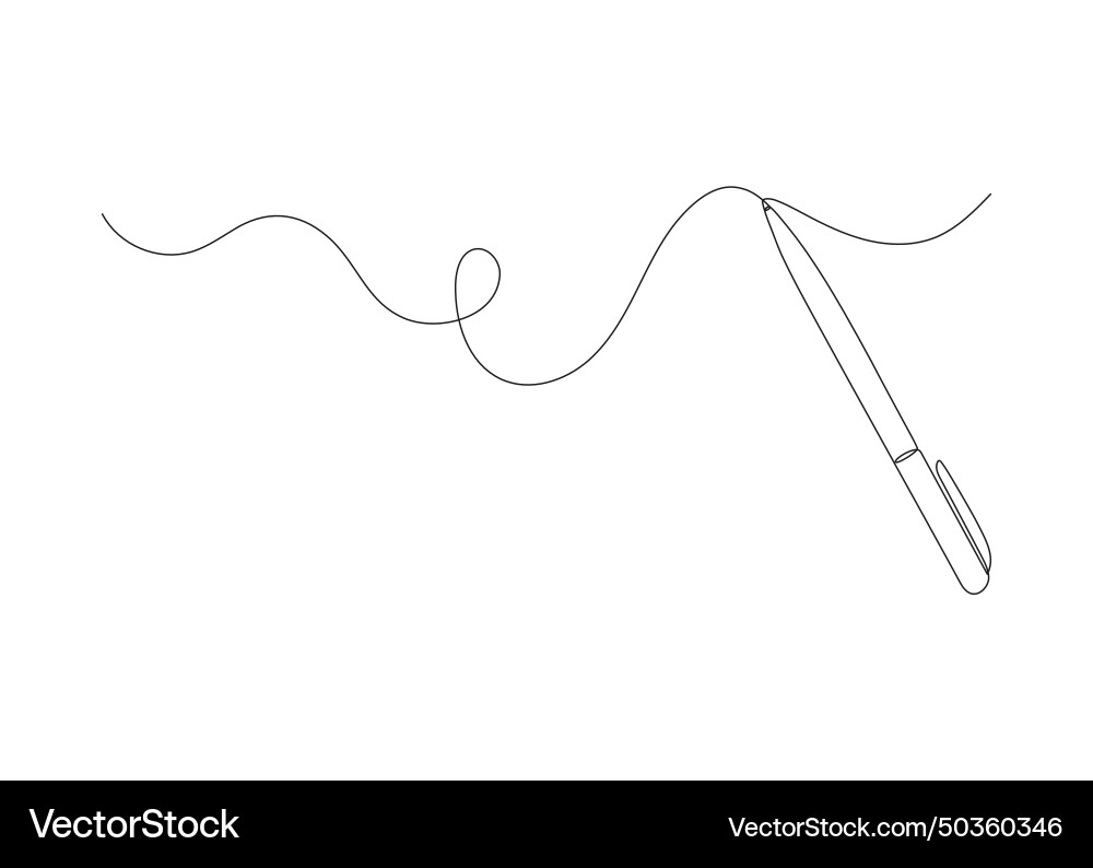 Pen write one continuous line drawing writing Pen write one continuous line drawing writing vector image