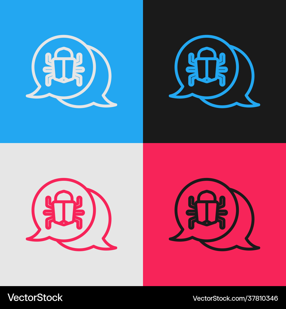 Pop art line system bug concept icon isolated Pop art line system bug concept icon isolated vector image