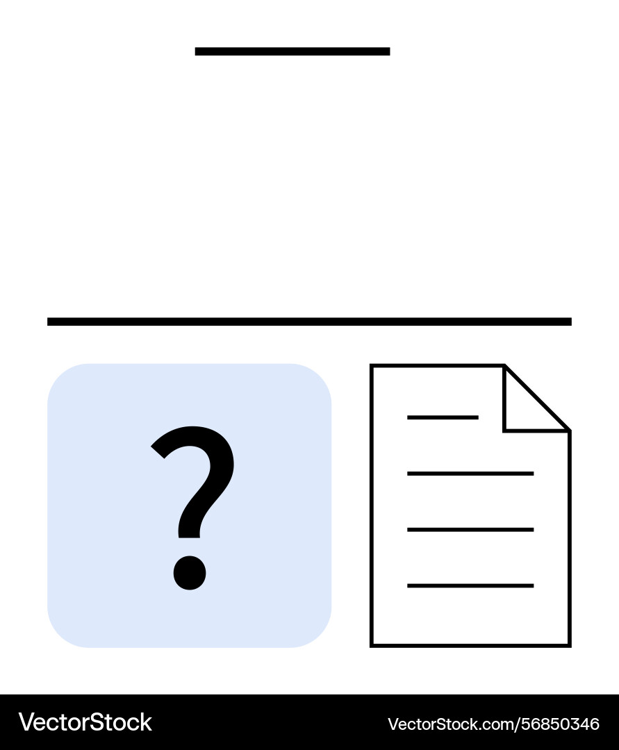 Question mark with document and simple lines Question mark with document and simple lines vector image
