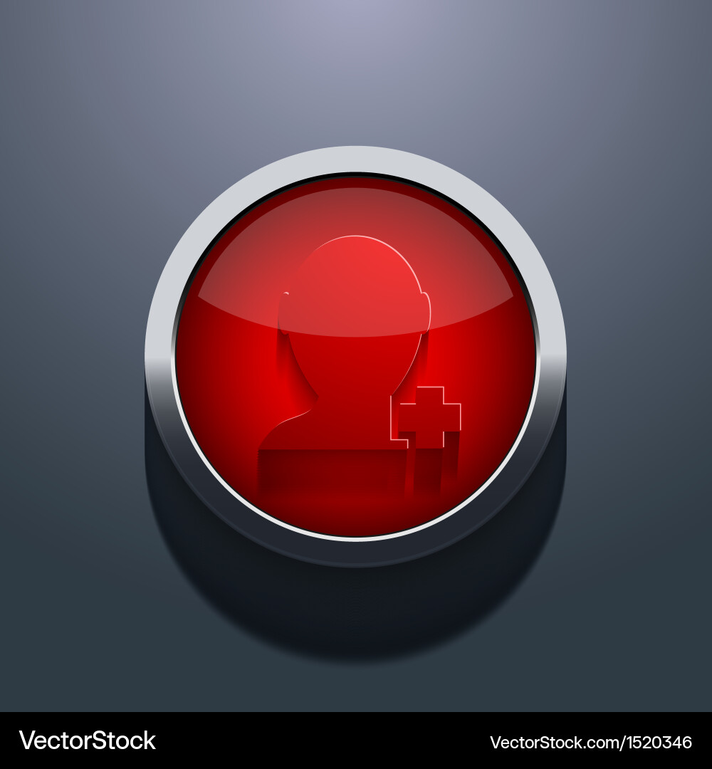 Red Circle Button vector image