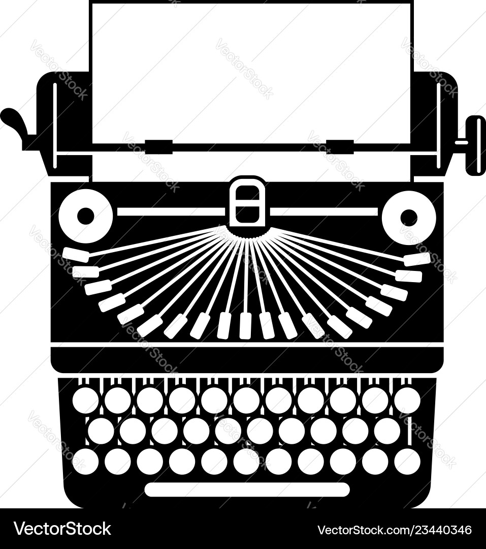Retro typewriter icon simple style Retro typewriter icon simple style vector image