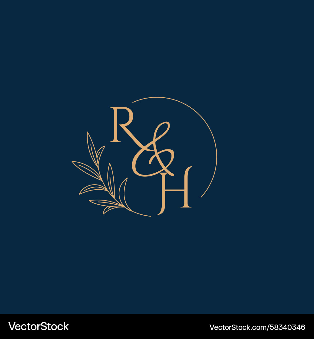 RH Wedding Monogram Logo - Elegant Initials – Royalty-Free Vector