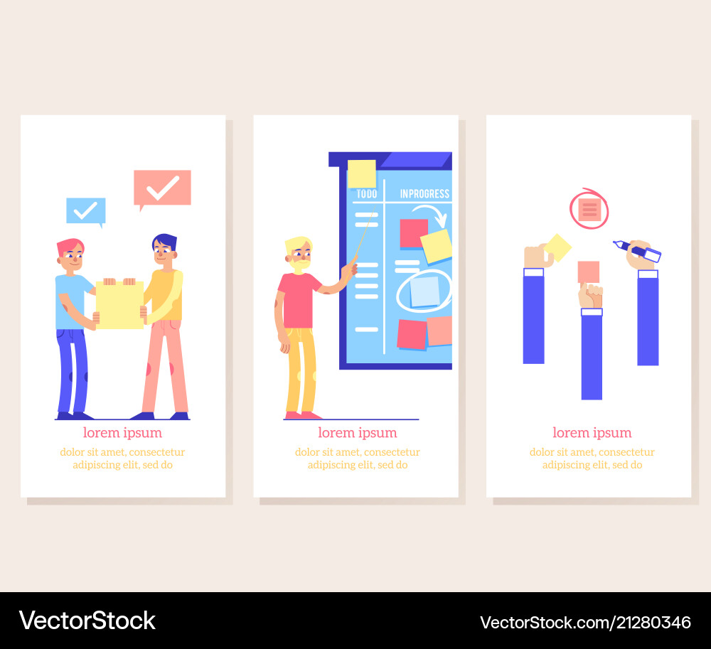 Scrum board process - agile methodology to manage Vector Image