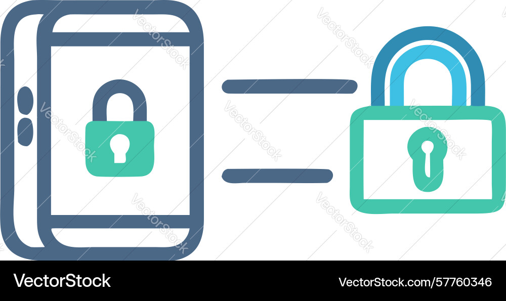 Secure mobile data transfer icon design vector image