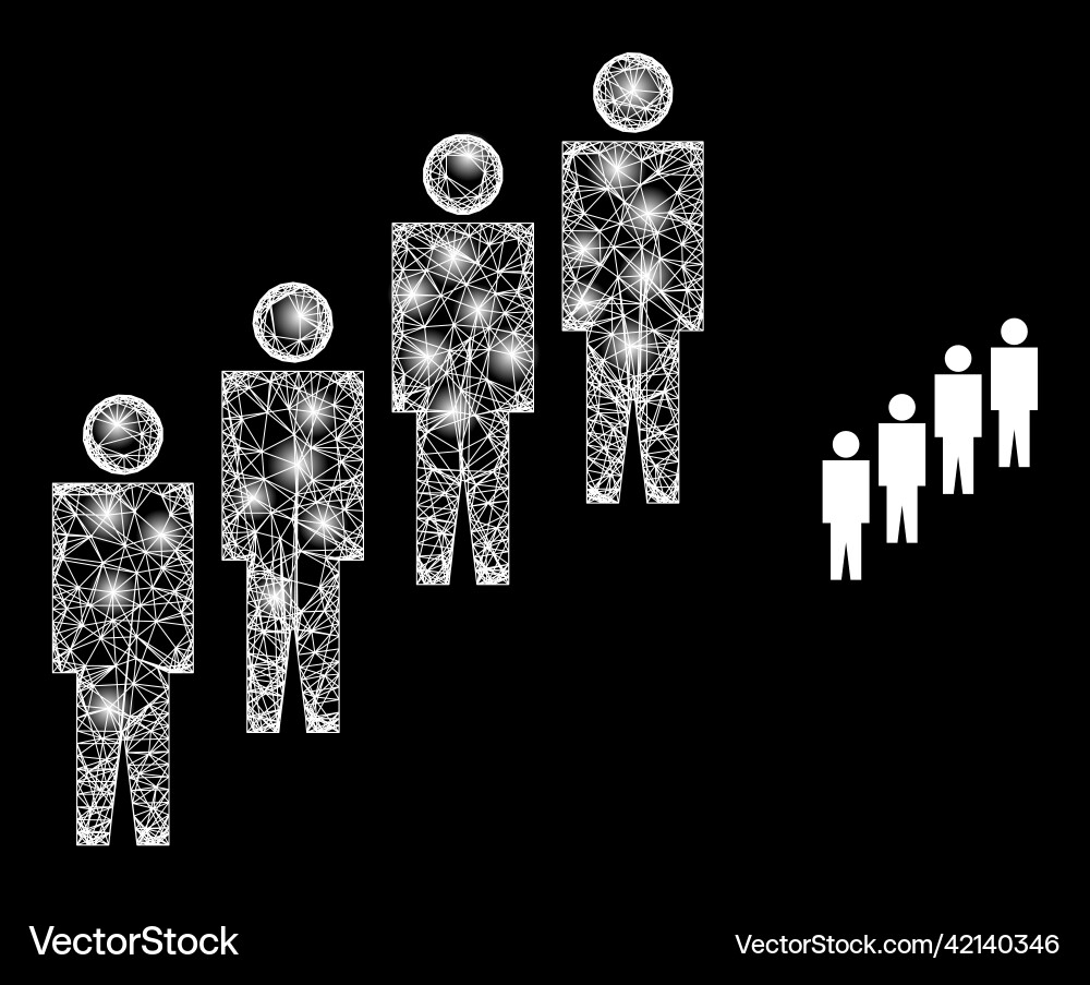 Shiny web model people queue with color glare Shiny web model people queue with color glare vector image