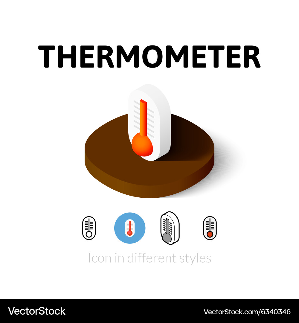 Thermometer icon in different style vector image