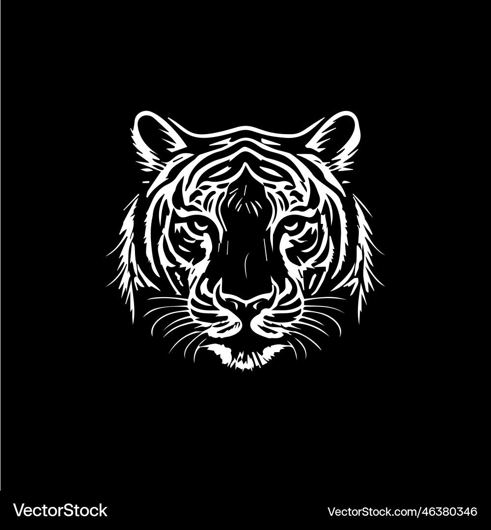 Tiger head dotwork tattoo with dots shading depth Tiger head dotwork tattoo with dots shading depth vector image