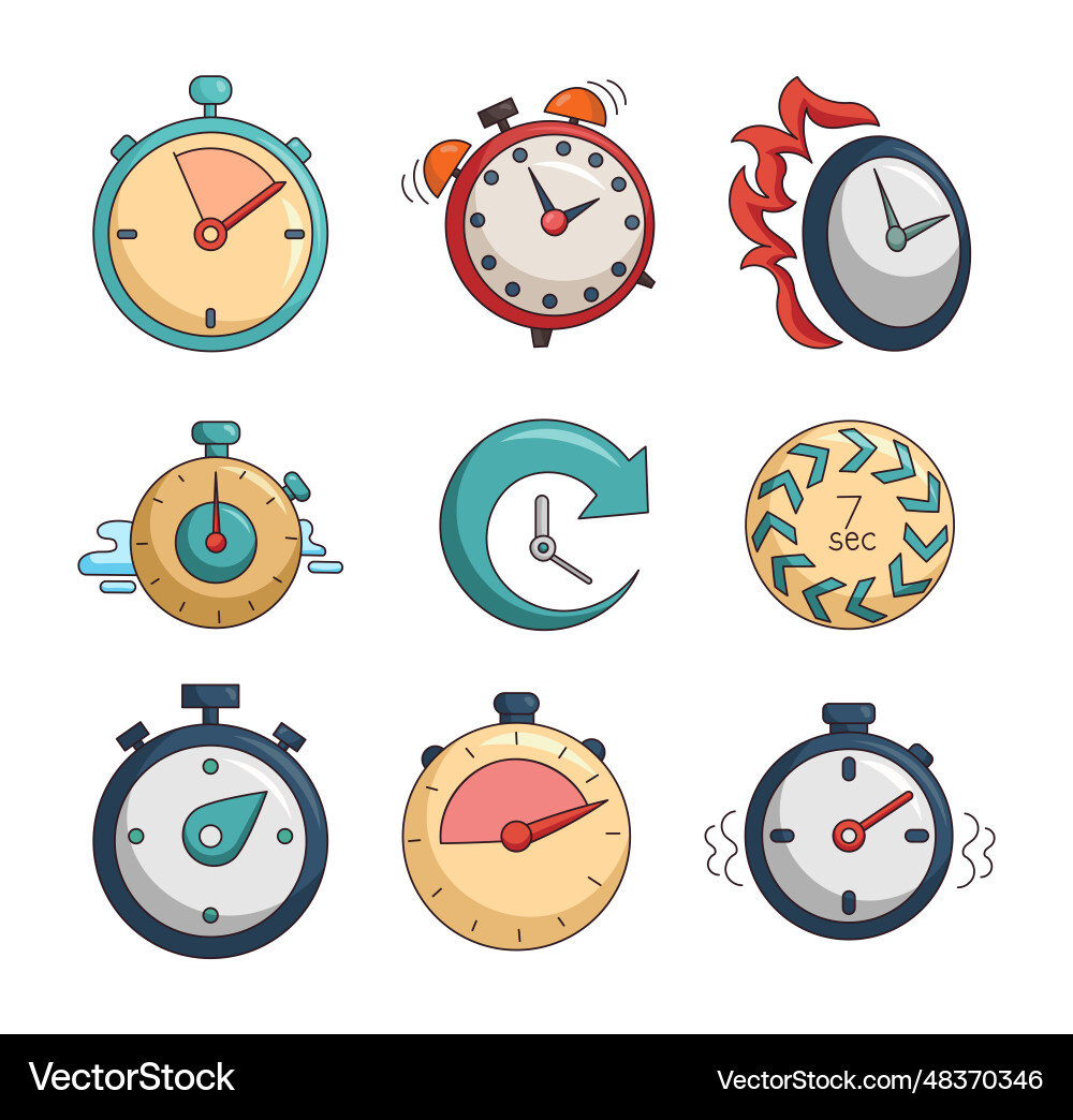 Timer time countdown stopwatch watch device Timer time countdown stopwatch watch device vector image